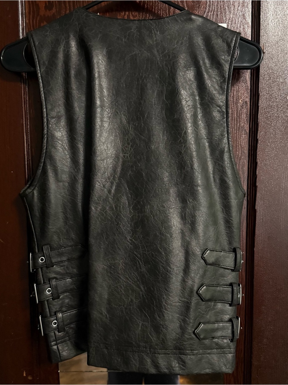 Salt & Murphy Black Faux Leather Zip-Front Vest - Picture 5 of 7